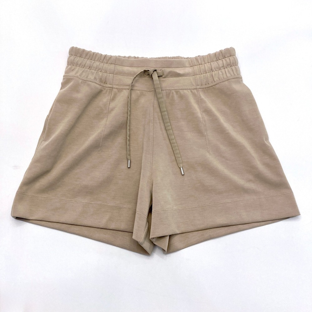Lululemon Soft Ambitions High Rise Shorts Womens 8 Pull On 4" Inseam Tan